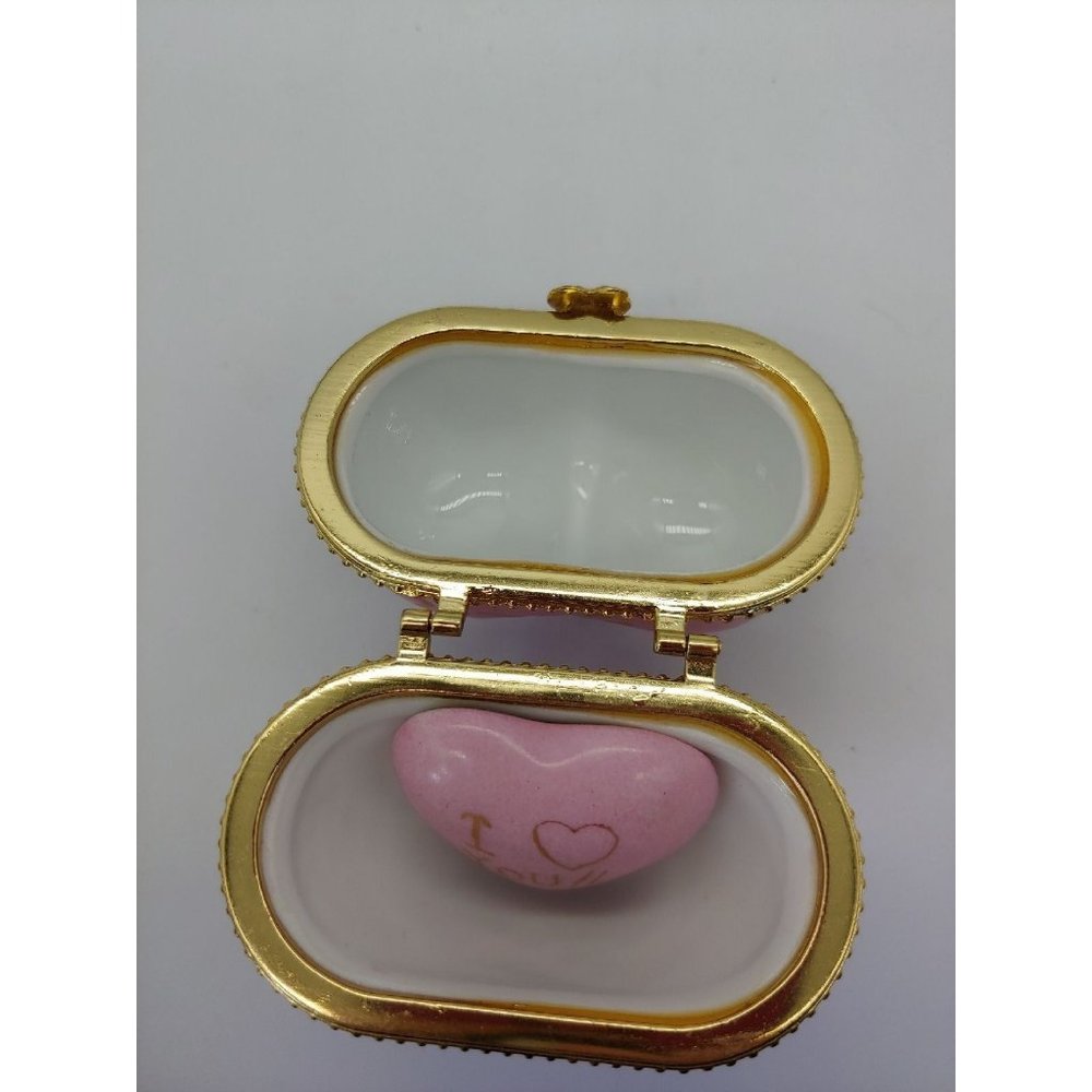 Ceramic Heart Shaped Trinket Box View 5